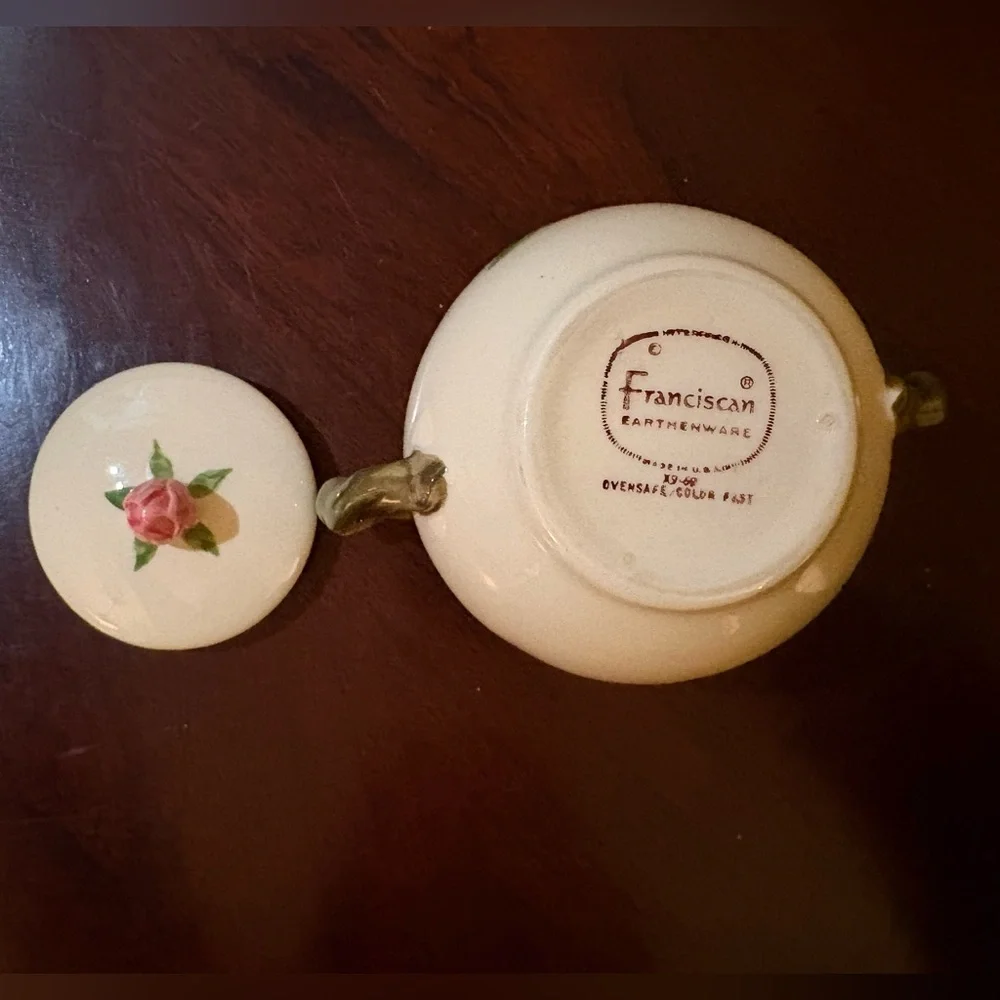 Franciscan Desert Rose Sugar Bowl with Lid - Picture 4 of 4